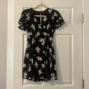 Express Floral Wrap Mini Dress